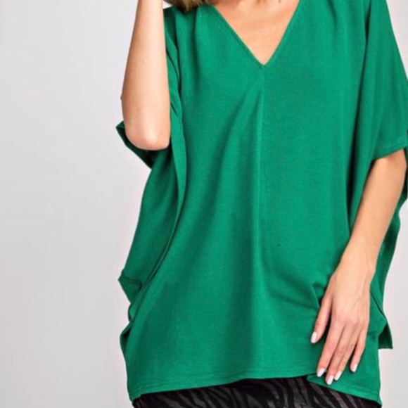 *NEW* V-NECK WIDE SLEEVE KNIT TOP - Picture 1 of 4